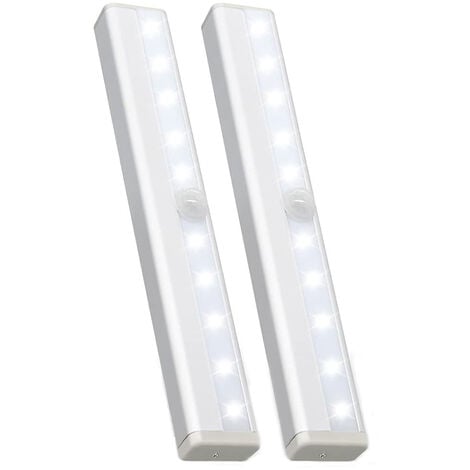 2 Réglette LED lumière avec détecteur de mouvement éclairage de sécurité  armoire