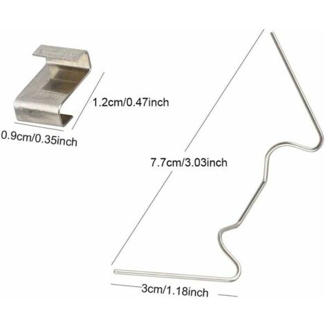 Lot de 25 clips en acier inoxydable 304 pour vitrage de serre
