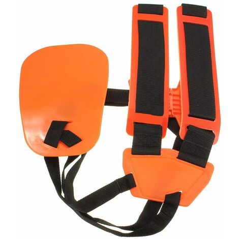 Harnais Débroussailleuse- Bandoulière Double - Harnais de Doudeuse- pour Débroussailleuse, Tronçonneuse et Tondeuse à Gazon Compatible avec FS, Taille-Bordures série km,Orange (1/5)