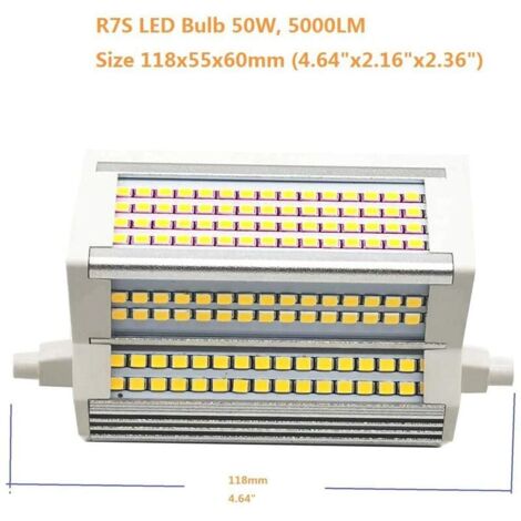 Ampoule LED R7S 50W Lumière chaude Dimmable 3000k Double Extrémité