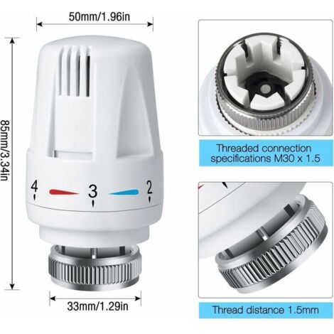 Adaptateur Pour Vanne Thermostatique De Radiateur - Compatible M30 X 1,5 Et M28 X 1,5, Améliore Gestion Chauffage - 5