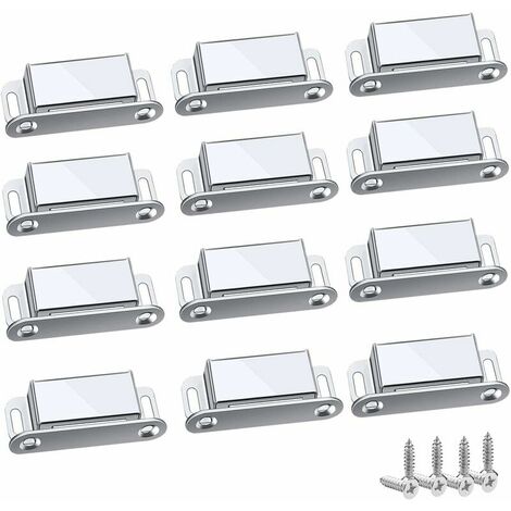 Loquet Magnetique, 12 Pièces Aimants loqueteaux magnétiques Placard Aimant Puissant Robuste Jusqu'à 6kg, Pour Tiroirs Porte de Douche Aimanté Armoire Placard, Cabinet, Meubles (45mm-12pc) (1/6)