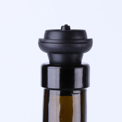 Pompe à vide acier inoxydable noire avec 1 bouchon - Accessoires