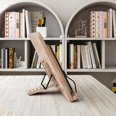 Support De Lecture Réglable En Bois - étagère Porte-recettes - Pupitre Pour Livre Ou Tablette - Bureau Cuisine - 4