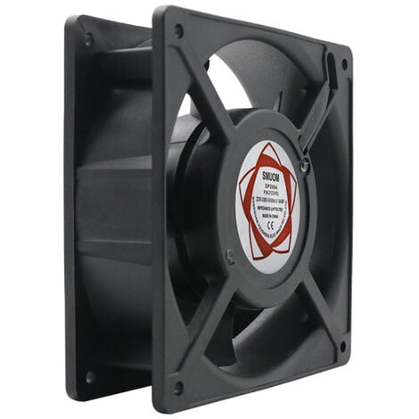 Boîte de Cheminée Ventilateur Axial Lames Haute Température Insérables Silencieux Universel 120 x 120 x 38 mm