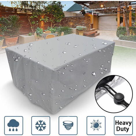 Housse de protection rectangulaire pour meubles de jardin, en polyester, imperméable, anti-poussière, anti-UV, pour chaise ou table de jardin (dimensions : 160×160×80cm) (1/5)
