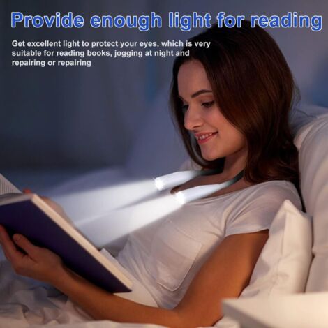 Lampe de lecture de cou livre Lampe de lecture LED Rechargeable Lampe de travail 3 couleurs Réglable Bras Lampe de cou pour lire, tricot, couture, camping, jogging, câble USB inclus