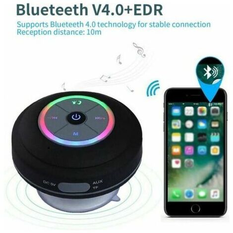 Haut-parleur de douche Bluetooth, radio de douche IPX7 Bluetooth avec radio FM entièrement étanche, haut-parleur mains libres,  la plage, la douche et la maison