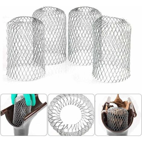 4 de Gouttière en Aluminium Flexible Diamètre 8cm Grille Grillage Stop Feuille Crapaudine Crépine Pare Feuille Cache Gouttière pour Protéger Gouttière Contre les Feuilles Toiture (1/5)