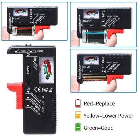 Testeur De Piles Universel - Vérificateur De Charge Avec Voyant 3 Niveaux - Écologique