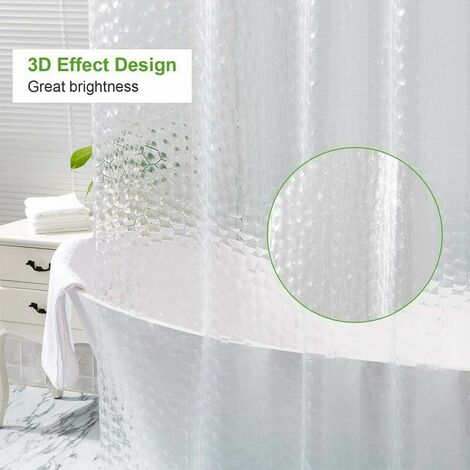 Rideau De Douche Anti Moisissure, Morbuy 3D Rideaux De Salle De Bain Avec 12 Crochets Lavable Beau Imprimée Haute Qualité Moule Résistant