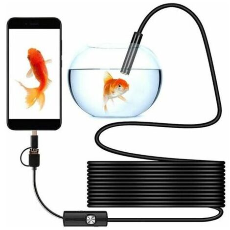 Endoscope USB 3 En 1 Ultra-fin 5.5 Mm - Caméra D'inspection HD Avec 6 LED, Câble étanche IP67 3.5m - Compatible Android, Windows, Mac - 3