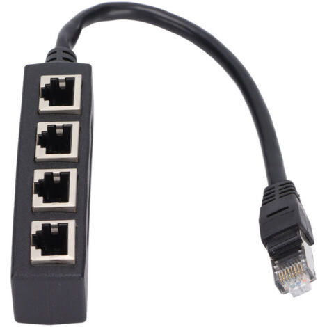 Adaptateur répartiteur RJ45 1 à 4 ports Transmission fluide Excellente connexion Adaptateur de cble réseau (1/5)