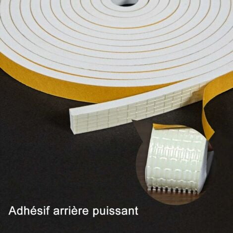 Joint Adhésif pour Porte entrée Fenêtre, Joint Isolant en Mousse Caoutchouc 2 Rouleaux 12mm x 6mm x 4m Total 8m, Joint Isolation du Froid Bruit, Antichoc Proctection Mur Poignée, Blanc