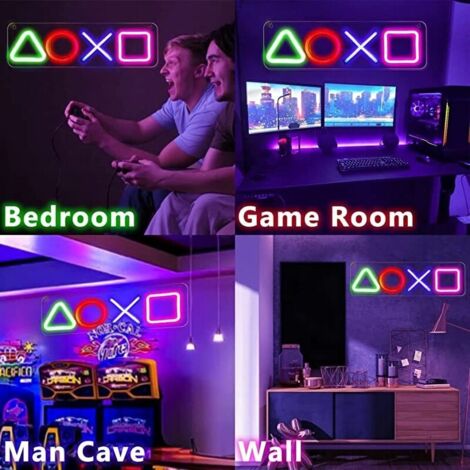 LED Neon Light Playstation Icons Light 4 Couleur USB Night Light Ambiance Lampe Décoration
