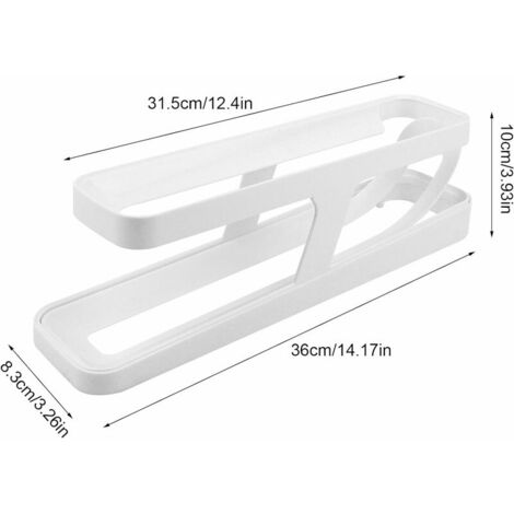 Rangement œufs Frigo Double Couche - Distributeur Automatique Pour 12 à 14 œufs, Organisateur Réfrigérateur Blanc - 5