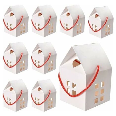 26 Pcs BoîTes En Papier Kraft, Petits Coffrets Cadeaux Kraft BoîTe Cadeau En Papier Kraft BoîTes-Cadeaux En Papier Kraft Pour L'Artisanat, 8x8x7.5cm, Pour Cadeau De Bricolage, Mariage, FêTe (Blanc) (1/5)