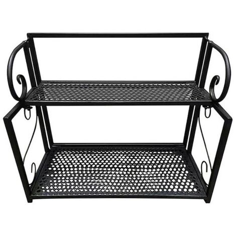 Etagère Rangement Douche, Étagère En Fer À Deux Niveau Organisateur Panier, Panier Etagère Sous Etagère Panier De Rangement Pour Placards De Cuisine, Armoires, Étagères, Meubles Bas, Pour Sal (1/5)