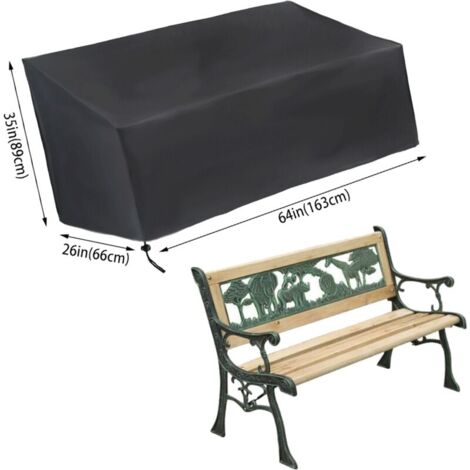 Housse De Banc Jardin 2 Places Imperméable - Tissu Oxford 210D Anti-UV | 134x66x89cm, Protection Meubles Extérieur