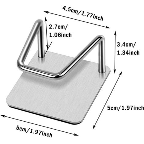 4 Porte-éponges Adhésifs Pour évier - Crochet Adhésif 5x5x3,2 Cm - Accessoire Cuisine Pratique - 2