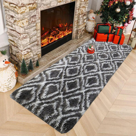 Tapis de course duveteux ，50 x 160cm Petit tapis en Peluche Fibre de Polypropylène Souple Tapis Antidérapante,pour Salon, Chambre à Coucher, Filles, garçons (1/5)