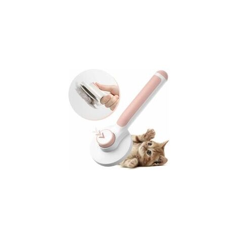 (rose)Brosse Chiens Chats, Brosse Autonettoyante Poils Morts Long Court pour Eliminer Efficacement Poils Morts et Poils Tomentose sous-Poil Tangles Dead