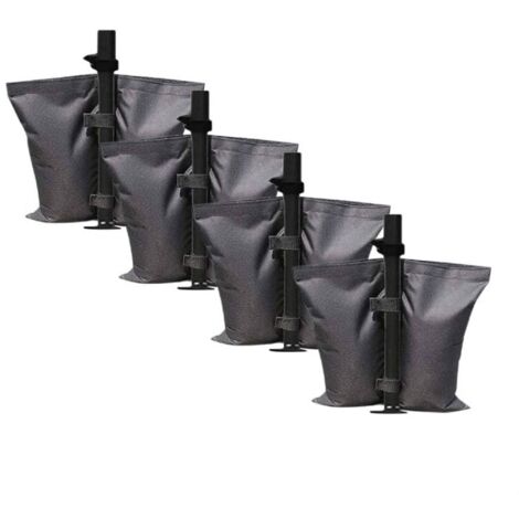 Lot de 4 poids de sable de qualité industrielle, sacs de lestage à double poche, poids de jambe pour tente d’ombrage, parapluie, trampoline lestés (1/5)