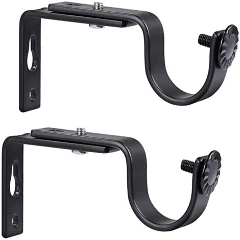 2Pièces Support de Tringle à Rideaux Réglable Support de Rideau avec Vis de Fixation pour Tringle à Rideau (1/5)