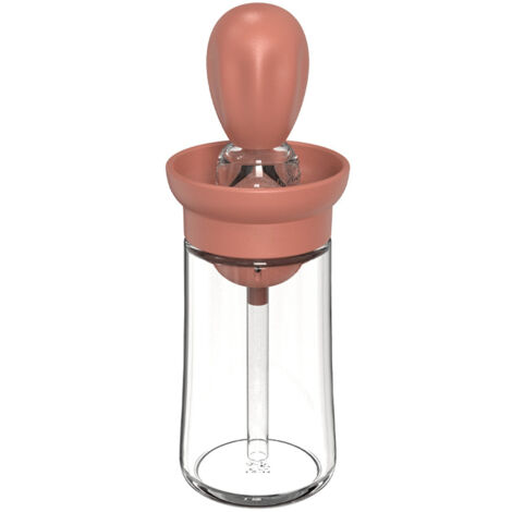 3 pièces,Bouteille d'huile avec Pinceau en Silicone, Distributeur d'huile d'olive pour Cuisine, Bouteilles à Condiments 2 En 1pour les Grillades, les Pâtes(rouge) (1/5)