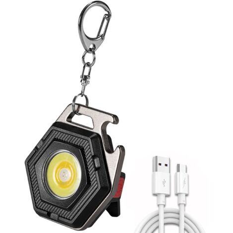 COB Petite lampe de poche COB Porte-clés LED Lampe de poche rechargeable Petite lampe de poche Mini poche lumineuse Lampe de poche magnétique USB Lampe de poche de travail portable 7 modes d'éclairage (1/3)