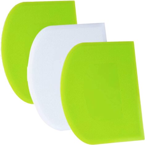 Grattoirs à pâte de table, grattoirs à bol en plastique flexibles, grattoirs à gâteaux avec bords tranchants et inclinés. Outils de décoration de pâtisserie antidérapants (1/5)