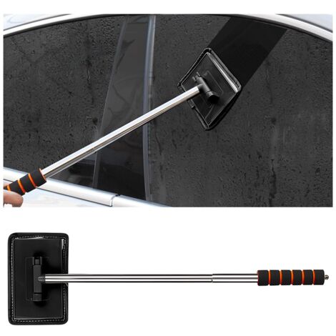 Brosse de lavage de voiture extensible en alliage d'aluminium, microfibre multifonctionnelle absorbante, brosse rotative réglable à 180 degrés, poignée télescopique, raclette de pare-brise de voiture, (1/5)