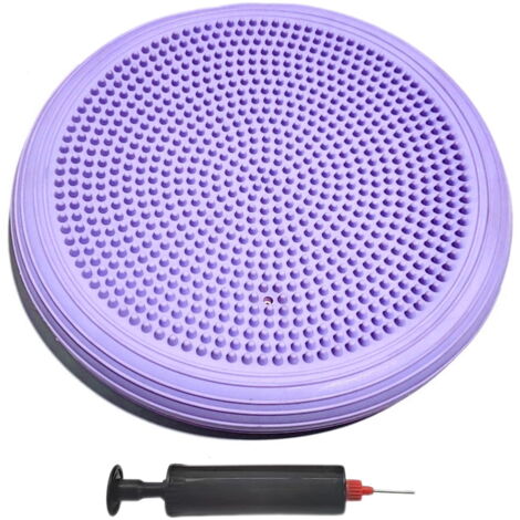 Tapis d'équilibre, tapis d'équilibre de yoga en PVC pour le fitness, tapis d'équilibre avec pompe à air, tapis d'équilibre pour balançoire, massage gonflable, balançoire (violet) (1/5)