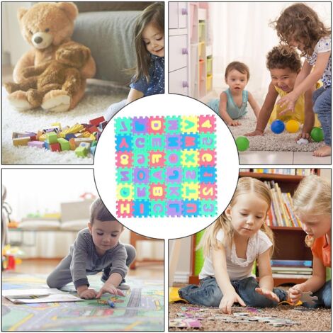 Hearth & Gear Tapis de Jeu en Mousse Alphabet et Chiffres, Tuiles de Sol Douces et Éducatives pour Bébés et Enfants pour Ramper et Apprendre, Jeux de Société pour Enfants 4 Ans