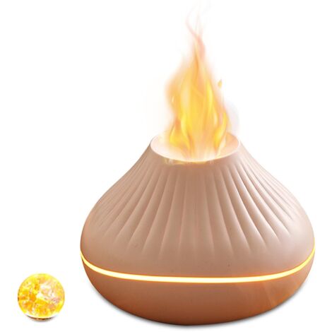 Diffuseur à flamme colorée : humidificateur volcanique ultra-silencieux de 160 ml, diffuseur d'huiles essentielles d'aromathérapie à brume fraîche, 7 couleurs de flamme, convient aux chambres et aux b (1/5)