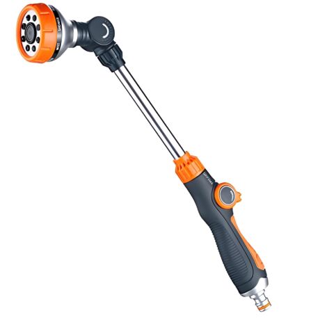 Pistolet d'arrosage pour jardin, 8 modèles réglables, pistolet d'arrosage allongé avec débit d'eau contrôlable, pour le lavage de voitures et l'arrosage du jardin. (1/5)