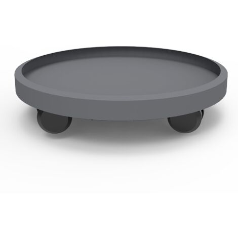 Support rond pour plantes, plastique résistant, plateau amovible pour pots de fleurs, chariot à roulettes.
