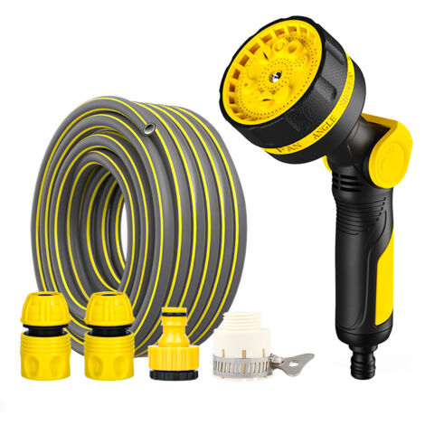 Pistolet d'arrosage avec 10 modes de pulvérisation pour le lavage de voiture et de jardin, commande au pouce, contrôle facile de l'eau, pistolet d'arrosage. (1/5)