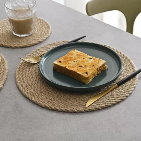 Omtofo Lot De 6 Dessous De Plat en Fil De Coton, 20 cm Dessous De Plat Ronds TresséS Tapis Porte Casseroles, RéSistants à La Chaleur sous Plat De Table pour Casseroles, PoêLes