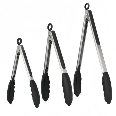 Ensemble de 3 pinces de cuisine en acier inoxydable, pinces pour grill et barbecue (1/5)
