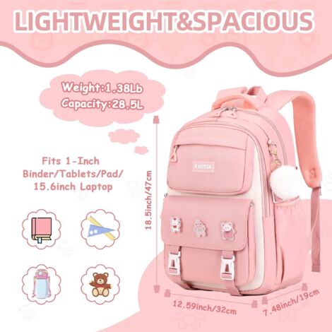 Sac à Dos École Pour Filles 7-16 Ans - Léger, Grande Capacité, Bandes Réfléchissantes - Pour Primaire Et Collège