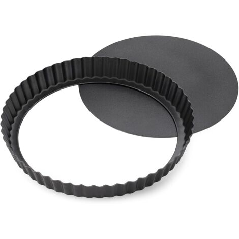 Moule à gâteau à fond amovible, 23 cm, en acier au carbone antiadhésif, noir (1/4)