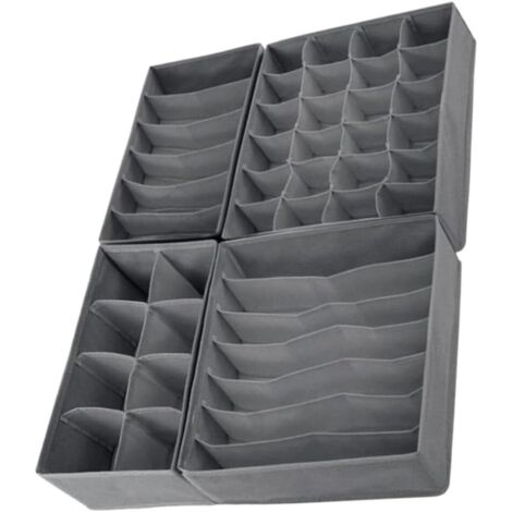 Organisateur de placard pliable  en 4 pièces, gris foncé (1/5)