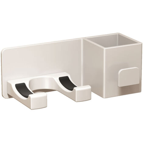 Support mural pour sèche-cheveux avec boîte de rangement, beige (1/2)