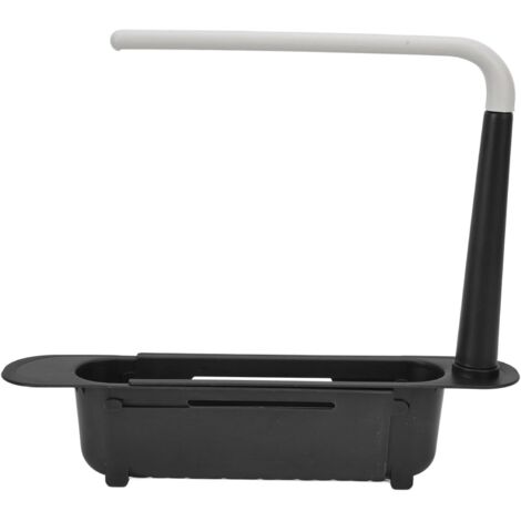 Bonde rétractable 2 en 1 avec porte-serviettes, noire (1/5)