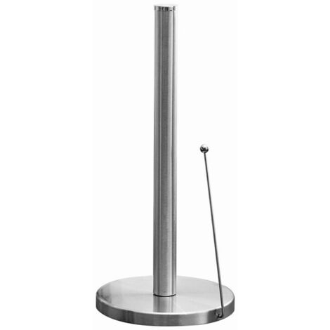 Porte-rouleau de papier toilette vertical en acier, non percé, argenté, pour table/bureau (1/5)
