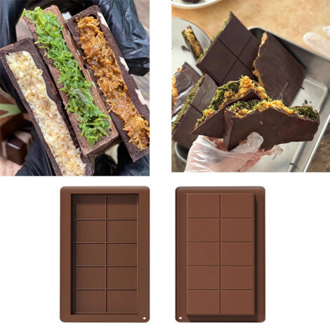 2 moules en silicone pour chocolats artisanaux, marron (1/5)