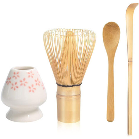 Ensemble d'ustensiles en céramique pour matcha avec bec verseur, fouet et cuillère japonais, kit traditionnel complet (1/2)