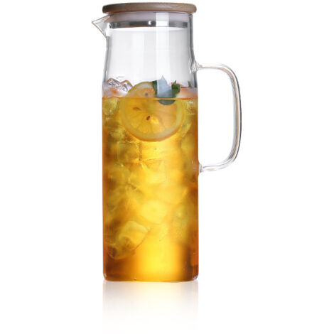 Pichet à eau renforcé avec poignée et couvercle en acier inoxydable, 1,5 litre (50 oz) (1/4)