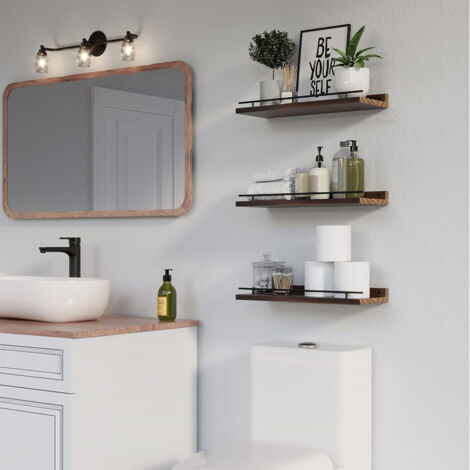 Ensemble De 4 Cadres Muraux Ronds En Bois Bohème - 20 Cm De Diamètre - Décorations Rustiques Sans Perçage